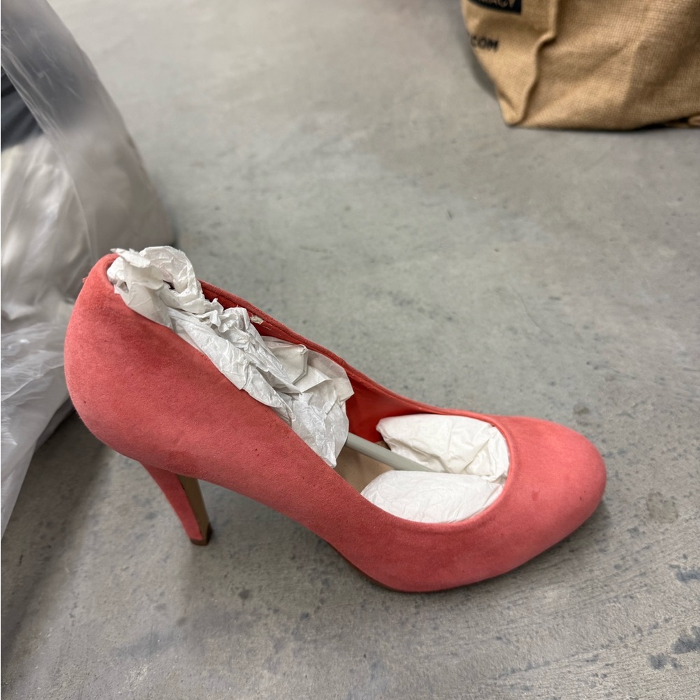 Topshop Pink Stiletto Heels Suede Pumps